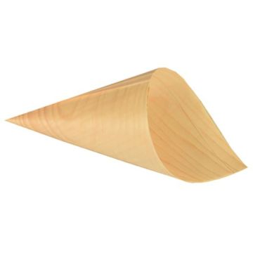 Photo Cornet en bois pour aliments - 155 x 80 mm PAP STAR Pure