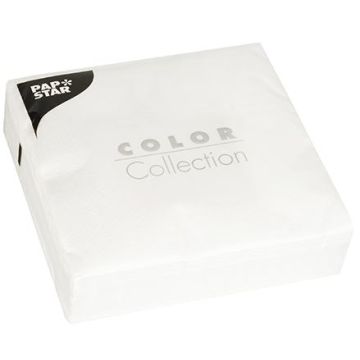 Photo Lot de 50 Serviettes de table unies Blanc PAP STAR 86976