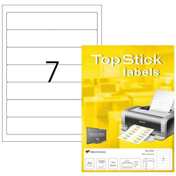 Photo Etiquettes pour dos de classeur - 192 x 38 mm - Blanc TOP STICK Image
