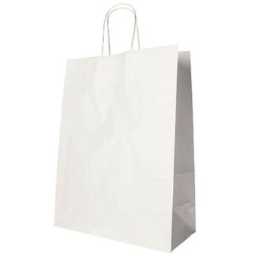 Photo Sac en papier avec anse - 350 x 260 x 120 mm - Blanc PAP STAR