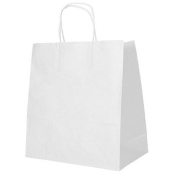 Photo Sac en papier avec anse - 270 x 320 x 170 mm - Blanc PAP STAR