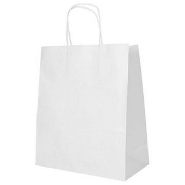 Photo Sac en papier avec anse - 280 x 220 x 100 mm - Blanc PAP STAR