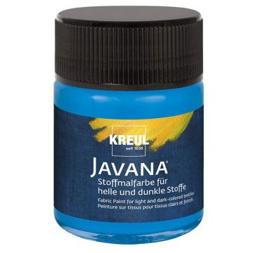 Photo KREUL Javana 91956 : Peinture pour textile sombre - 50 ml - Bleu