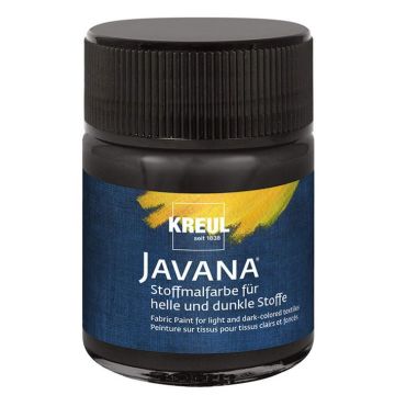 Photo KREUL Javana 91961 : Peinture pour textile sombre - 50 ml - Noir