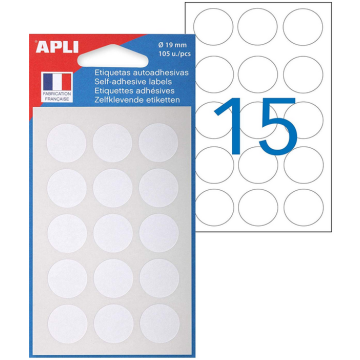 Photo Pastilles adhésives 19 mm - Blanc (AGIPA 111941 Etiquettes)