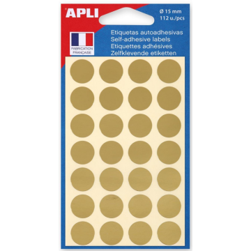 Photo Pastilles adhésives 15 mm - Or AGIPA