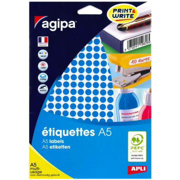 Photo pastilles adhésives Bleues - 8 mm - Bleu 114302