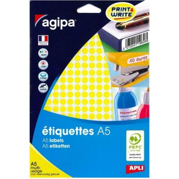 photo AGIPA Pastilles adhésives 8 mm - Gommettes Jaune 114304