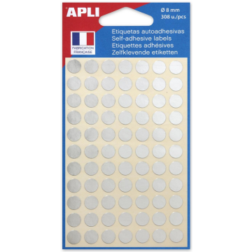 Photo Pastilles adhésives 8 mm - Argent AGIPA 100601 Étiquettes