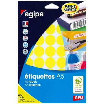 photo AGIPA pastilles adhésives 24 mm - Jaune - 114324