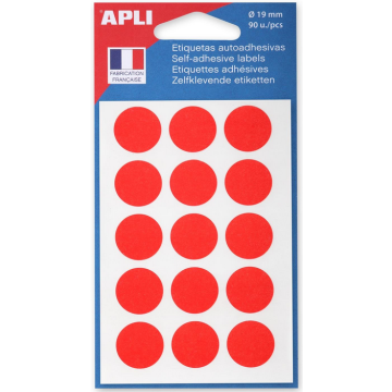 Photo Pastilles adhésives 19 mm - Rouge AGIPA 111964