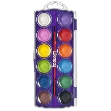 Photo Boîte de pastilles de gouache - 12 couleurs WONDAY