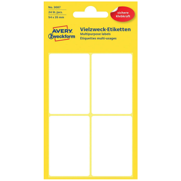 Photo Étiquettes autocollantes - 54 x 35 mm - Blanc AVERY 3087