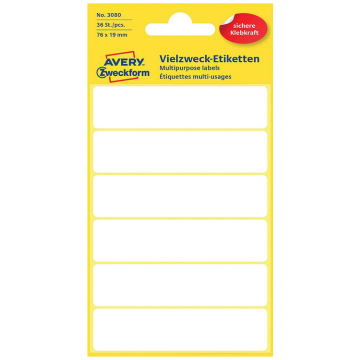 Photo Étiquettes autocollantes - 76 x 19 mm - Blanc AVERY 3080