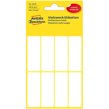Étiquettes autocollantes - 50 x 19 mm - Blanc AVERY 3079