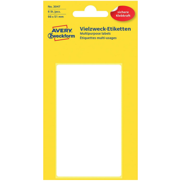 Photo Étiquettes adhésives - 98 x 51 mm - Blanc AVERY 3047
