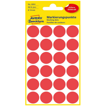 Photo Gommettes adhésives - 18 mm - Rouge AVERY