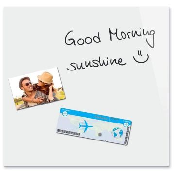 Photo Tableau magnétique en verre - 450 x 450 mm - Blanc BE BOARD