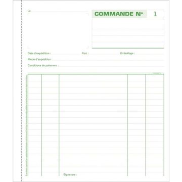 BON DE COMMANDE Carnet autocopiant Tripli - 210 x 180 mm : EXACOMPTA
