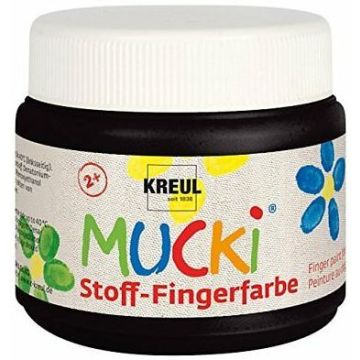 Photo KREUL : Gouache aux doigts pour textile MUCKI - 150 ml - Noir (Peinture) modèle