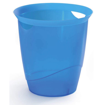Photo DURABLE : Corbeille à papier Trend 16 litres - Bleu translucide - 1701710540