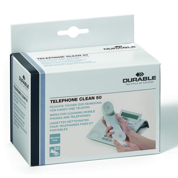 Photo Lingettes nettoyantes pour téléphone DURABLE Téléphone Clean 50