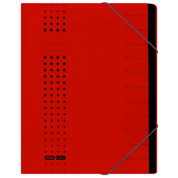 Photo ELBA 400001993 : Trieur à élastique 12 compartiments - Rouge