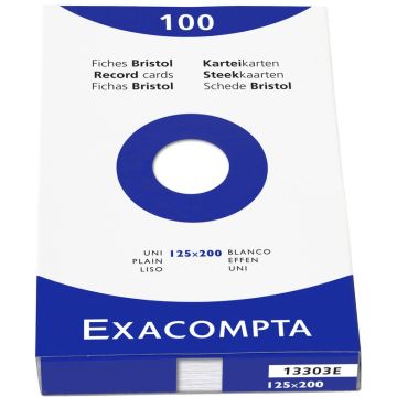 Photo Fiches Bristol unies - 125 x 200 mm - Blanc EXACOMPTA Image
