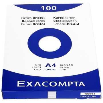 Photo Fiches Bristol unies - 210 x 297 mm - Blanc EXACOMPTA Image