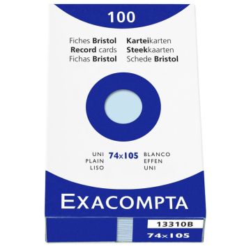 Photo Fiches Bristol unies - 74 x 105 mm - Bleu azur EXACOMPTA Image