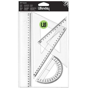 Règle, équerres et rapporteur - Kit de géométrie WONDAY Modèle