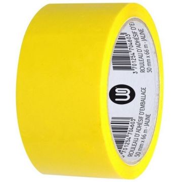Photo Ruban adhésif en PP - 50 mm x 66 m - Jaune WONDAY