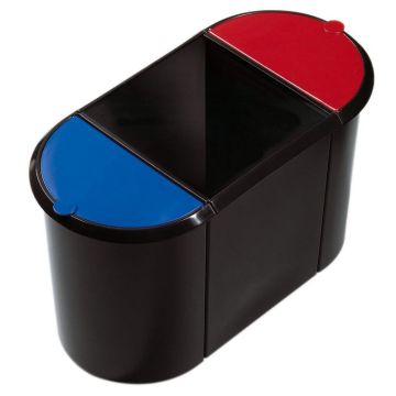 Photo Corbeille à papier en plastique - Trio System Noir/Bleu/Rouge : HELIT H6103597
