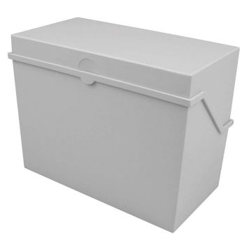 Photo Boîte en plastique pour fiches A6 - 400 fiches - Gris Lumière : HELIT H6214682