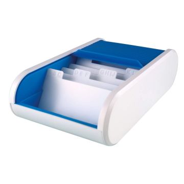 Photo Boite pour 300 cartes de visite Linear - Blanc/Bleu : HELIT H6218030