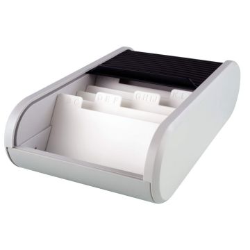 Photo Boite pour 300 cartes de visite Linear ouverte - Noir/Gris clair : HELIT H6218098