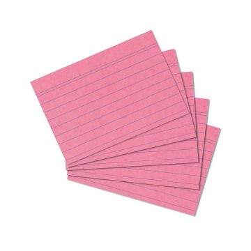 Photo Lot de 100 fiches Bristol lignées - 74 x 105 mm - Rose : HERLITZ  10836229