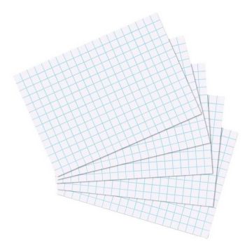 Lot de 100 fiches Bristol quadrillées - 105 x 148 mm - Blanc HERLITZ 10621415 