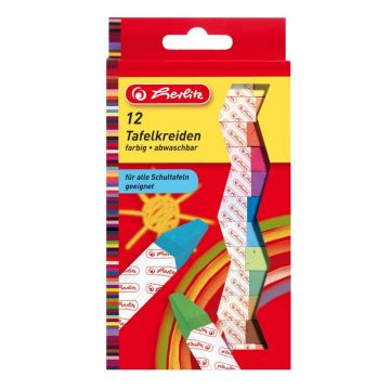 Photo Boite de 12 craies pour tableau - Assortiment : HERLITZ  8648206