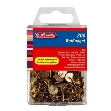 Photo Boite de 200 punaises - Laiton : HERLITZ  8770208