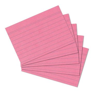 Photo Lot de 100 fiches Bristol lignées - 148 x 210 mm - Rose : HERLITZ 10835890 