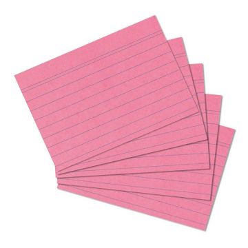 Photo Lot de 100 fiches Bristol lignées - 105 x 148 mm - Rose : HERLITZ 10836195 