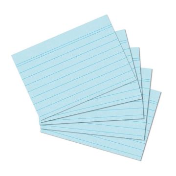 Photo Lot de 100 fiches Bristol lignées - 148 x 210 mm - Bleu : HERLITZ 10836187 