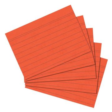 Photo Lot de 100 fiches Bristol lignées - 148 x 210 mm - Orange : HERLITZ 10901171 