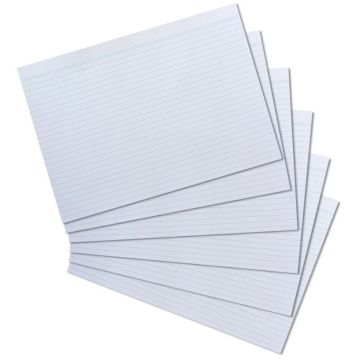 Photo Lot de 100 fiches Bristol lignées - 210 x 297 mm - Blanc : HERLITZ  10621282