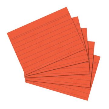Photo Lot de 100 fiches Bristol lignées - 74 x 105 mm - Orange : HERLITZ 10901197 