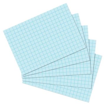 Photo Lot de 100 fiches Bristol quadrillées - 105 x 148 mm - Bleu : HERLITZ 10901460