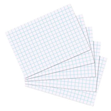 Photo Lot de 100 fiches Bristol quadrillées - 148 x 210 mm - Blanc : HERLITZ  10621290
