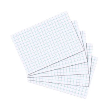 Photo Lot de 100 fiches Bristol quadrillées - 52 x 74 mm - Blanc : HERLITZ  10621456