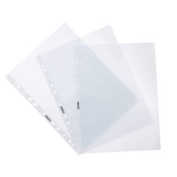 Photo Lot de 100 Pochettes perforées en PP - A4 - Incolore : HERLITZ 10840320